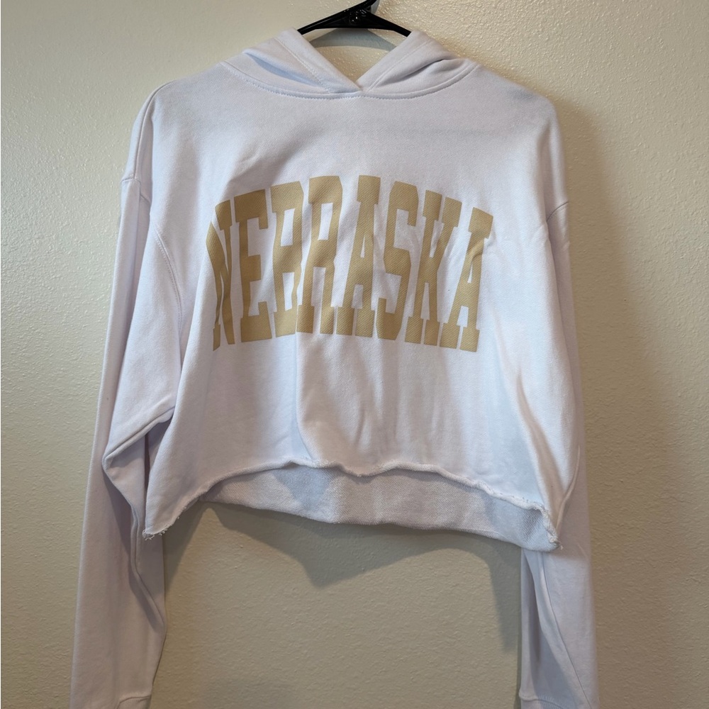 Reflex Women's White and Gold Nebraska Hoodie